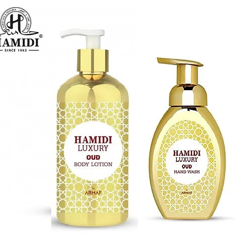 Hamidi Luxury Oud  2pc Set .16.9 oz Body Lotion /11 oz Hand Wash